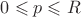$0 \leqslant p \leqslant R$