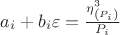 $\[
a_i  + b_i \varepsilon  = \frac{{\eta _{\left( {P_i } \right)} ^3 }}{{P_i }}
\]$
