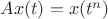 $Ax(t)=x(t^n)$