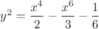 $y^2 = \dfrac {x^4}{2} - \dfrac {x^6}{3}- \dfrac{1}{6}$