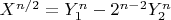 $X^{n/2}=Y_1^n-2^{n-2}Y_2^n$