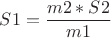 ${S1}= \dfrac {m2*S2}{m1}$