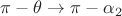 $\pi -  \theta \to \pi - \alpha_2$