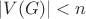 $\left\lvert V(G) \right\rvert<n$