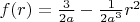 $f(r)=\frac{3}{2a}-\frac{1}{2a^3}r^2$