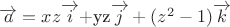 $\overrightarrow{a}=xz\overrightarrow{i}$+yz\overrightarrow{j}+(z^2-1)\overrightarrow{k}