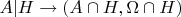 $A|H \to (A \cap H, \Omega \cap H)$