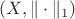 $(X, \|\cdot\|_1)$