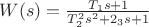 $W(s) = \frac{T_1s+1}{T_2^2s^2+2\xiT_3s+1}$