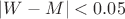 $|W - M| < 0.05$ $|W - M| < 0.05$