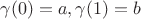 $\gamma(0)=a, \gamma(1)=b$