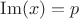 $\operatorname{Im} (x) = p$