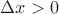 $\Delta x >0$