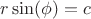 $r\sin(\phi)=c $