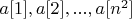 $a[1],a[2],...,a[n^2 ]
$