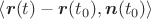 $\left<\boldsymbol{r}(t)-\boldsymbol{r}(t_0),\boldsymbol{n}(t_0)\right>$