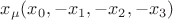 ${x_&micro;}{(x_0,-x_1,-x_2,-x_3)}$