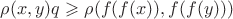 $\rho(x, y)q \geqslant \rho(f(f(x)), f(f(y)))$