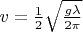 $v=\frac{1}{2}\sqrt{\frac{g\lambda}{2\pi}}$