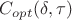 $C_{opt}(\delta, \tau)$