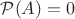 $\mathcal P(A) = 0$