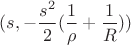 $(s,-\dfrac {s^2}2(\dfrac 1{\rho }+\dfrac 1R))$