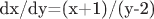 dx/dy=(x+1)/(y-2)