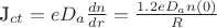 J_{ct}=eD_a\frac {dn} {dr}=\frac {1.2eD_an(0)} {R} J_{ct}=eD_a\frac {dn} {dr}=\frac {1.2eD_an(0)} {R}