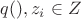 $ q(), z_i \in Z $