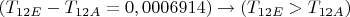 $(T_{12E} - T_{12A} = 0,0006914) \to (T_{12E} > T_{12A})$