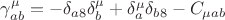 $\gamma^\mu_{ab}=-\delta_{a8}\delta^\mu_b+\delta^\mu_a\delta_{b8}-C_{\mu ab}$