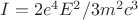 $I={2e^4E^2}/{3m^2c^3}$