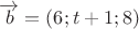 $\overrightarrow{b} = (6;t+1;8)$