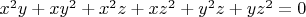 $x^2y+xy^2+x^2z+xz^2+y^2z+yz^2=0$