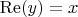 $\operatorname{Re}(y)=x$