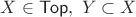 $X \in \mathsf{Top},\ Y \subset X$