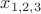 $x_{1,2,3}$
