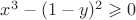 $x^3-(1-y)^2\geqslant0$