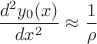 $$ \frac{d^2y_{0}(x)}{dx^2}\approx\frac{1}{\rho}$$