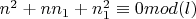$n^2+nn_1+n_1^2\equiv 0 mod (l)$