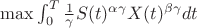 $\max\int_0^T \frac{1}{\gamma}S(t)^{\alpha\gamma}X(t)^{\beta\gamma} dt $