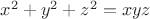 $x^2 + y^2 + z^2 = xyz$