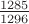 $\frac{1285}{1296}$