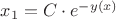$x_1=C\cdot e^{-y(x)}$ $x_1=C\cdot e^{-y(x)}$