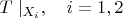 $T\mid_{X_i},\quad i=1,2$