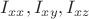 $I_{xx}, I_{xy}, I_{xz}$