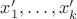 $x_1',\ldots ,x_k\right]'$