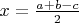 $x=\frac{a+b-c}{2}$