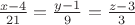 $\frac{x-4}{21}=\frac{y-1}{9}=\frac{z-3}{3}$