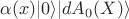 $\alpha(x)\vert 0 \rangle\vert dA_{0}(X)\rangle$